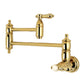 Kingston Brass KS3103BAL Heirloom Wall Mount Pot Filler Faucet, Antique Brass with foldable swing arms