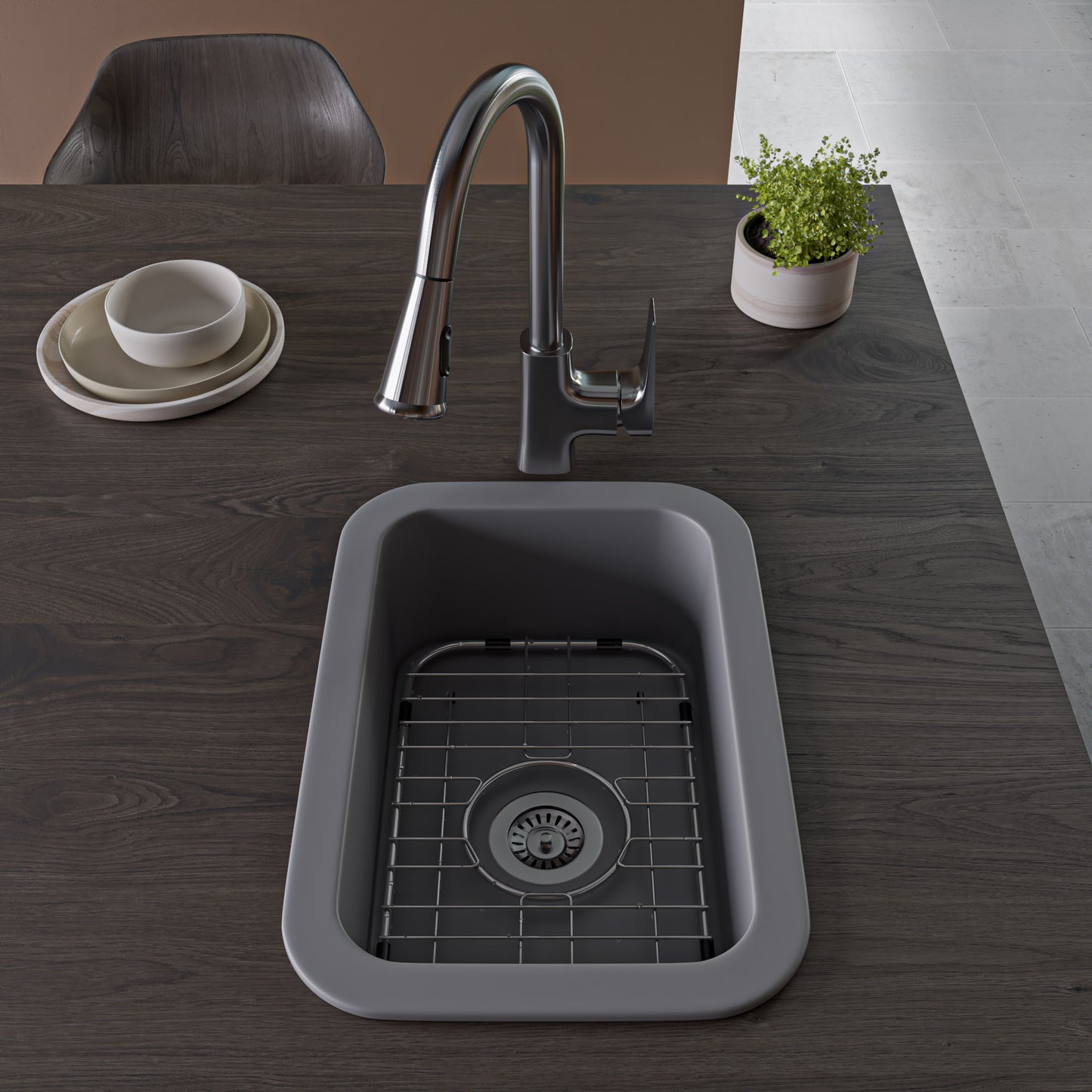 Alfi 13" x 19" Dual Mount Fireclay Prep Sink - ABF1319UD