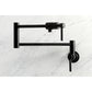 Kingston Brass KS4103DL Concord Wall Mount Pot Filler Faucet, Antique Brass with sleek design and foldable swing arms.