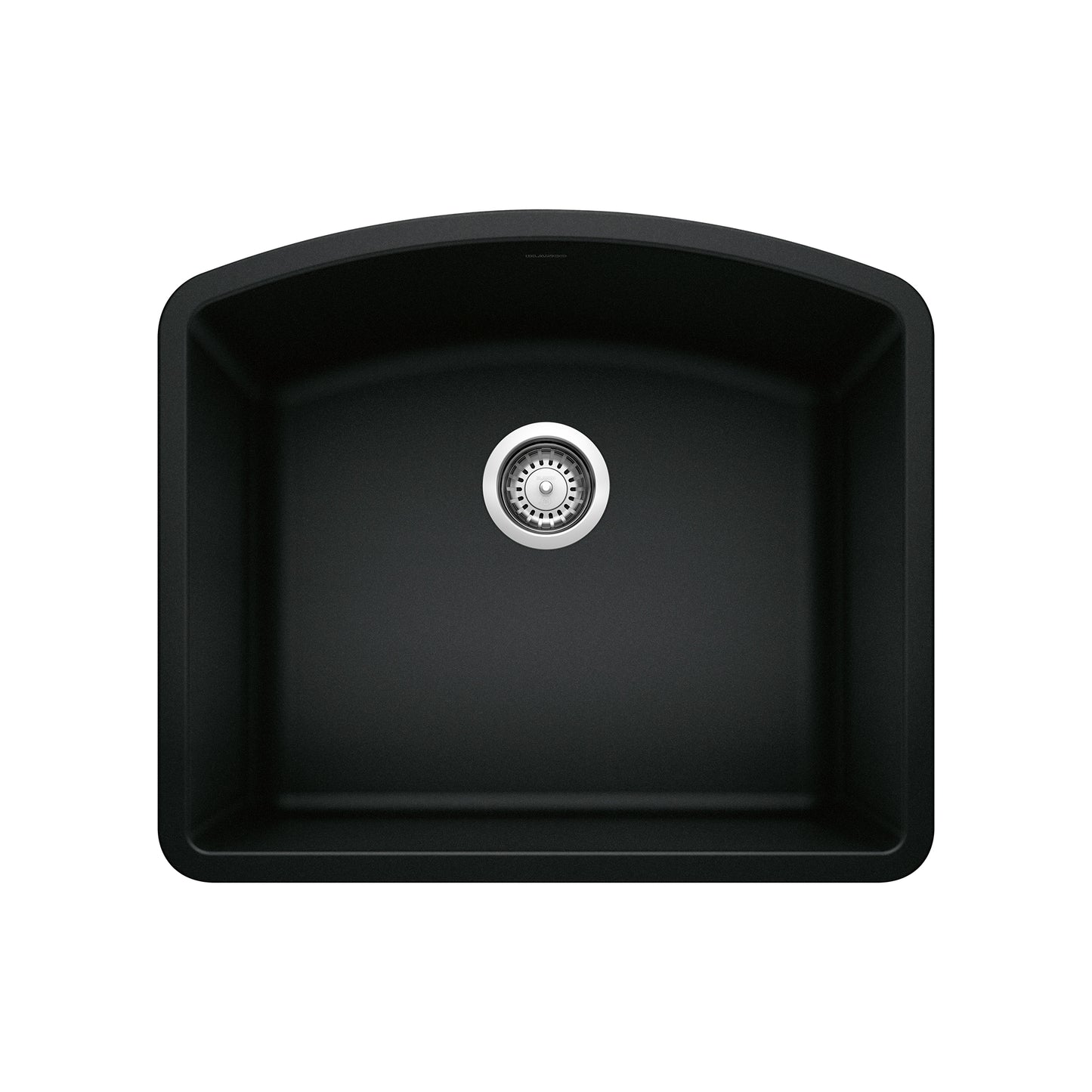 BLANCO Diamond SILGRANIT 24" Single Bowl Undermount Kitchen Sink in a sleek black finish.