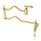Kingston Brass KS2107BAL Heirloom Wall Mount Pot Filler Faucet, Brushed Brass with elegant swing arms.