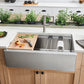 BLANCO Quatrus R15 Ergon 33" Single Bowl Apron-Front Stainless Steel Farmhouse Sink