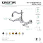 Kingston KS1263WLL Willshire Two-Handle Wall Mount Bridge Kitchen Faucet, Antique Brass with solid brass construction