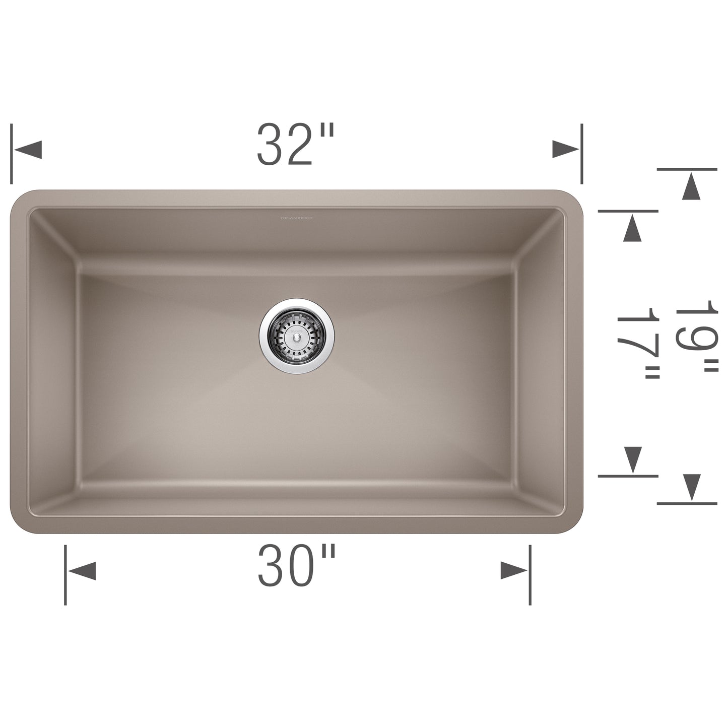 BLANCO Precis SILGRANIT 32" Super Single Undermount Kitchen Sink