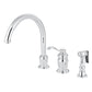 Kingston Brass KS7828TLBS Templeton Single-Handle Widespread Kitchen Faucet with Brass Sprayer, Brushed Nickel.