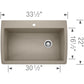 BLANCO Diamond SILGRANIT 33.5" Super Single Dual Mount Kitchen Sink