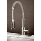 Gourmetier GSY8888DKL Kaiser Single-Handle Deck-Mount Pre-Rinse Kitchen Faucet, Brushed Nickel/Black Stainless Steel