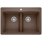 BLANCO Diamond SILGRANIT 33" 50/50 Double Bowl Dual Mount Kitchen Sink