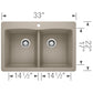 BLANCO Diamond SILGRANIT 33" 50/50 Double Bowl Dual Mount Kitchen Sink