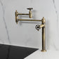 Kingston Brass KS3703RKX Webb Deck Mount Pot Filler Faucet with Knurled Handle, Antique Brass