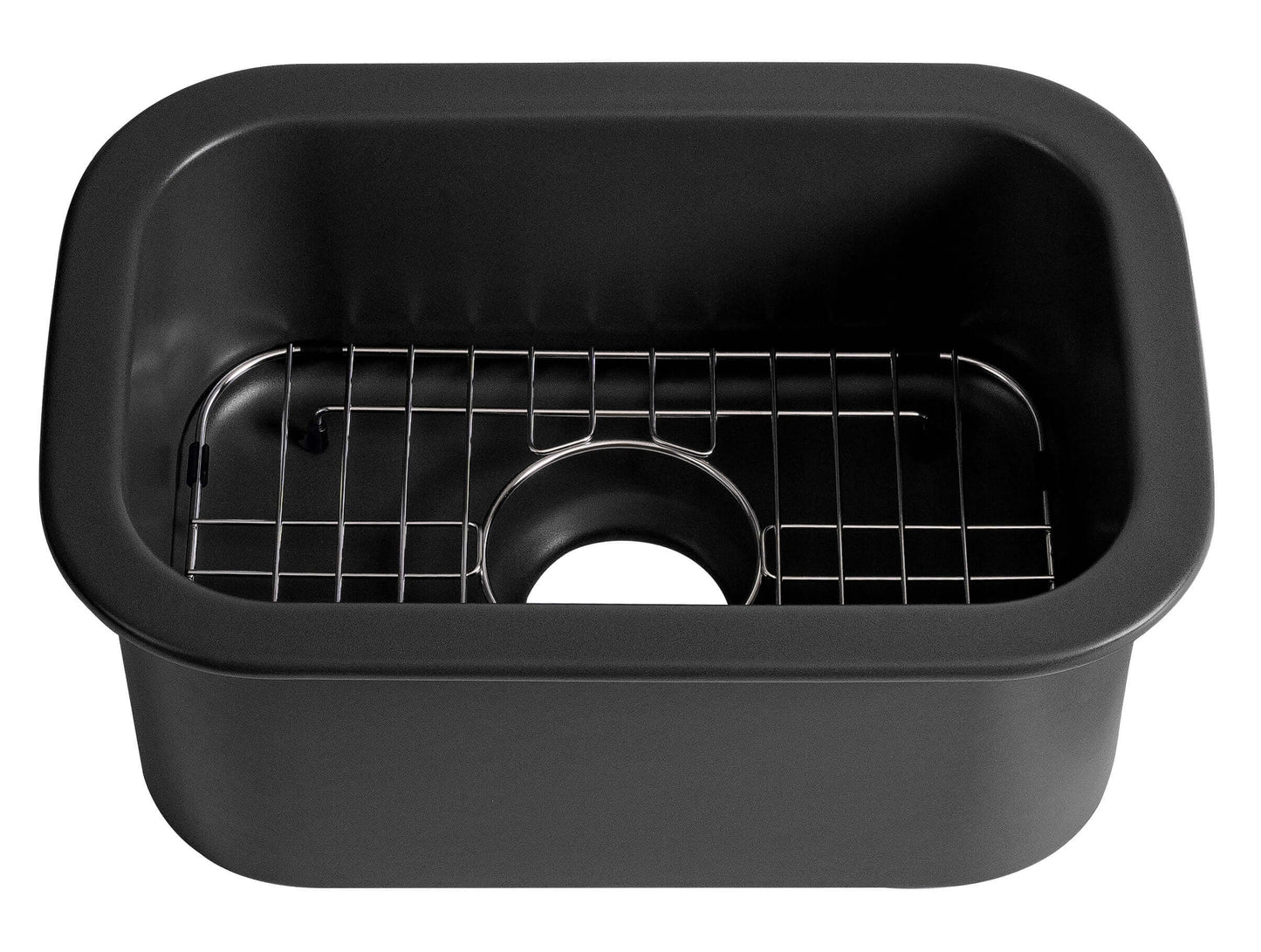 Alfi 13" x 19" Dual Mount Fireclay Prep Sink - ABF1319UD with wire rack accessory