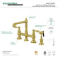 Kingston KS7277ALBS English Country Bridge Kitchen Faucet with Brass Sprayer, Brushed Brass features and specifications.