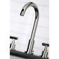 KINGSTON Brass Manhattan Widespread Bathroom Faucet with Brass Pop-Up - Polished Nickel