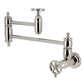 Kingston Brass KS3103CG Fuller Wall Mount Pot Filler Faucet, Antique Brass in polished nickel finish