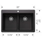 BLANCO Liven SILGRANIT 33" 50/50 Double Bowl Dual Mount Kitchen Sink with Low Divide