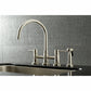 Kingston KS8278DLBS Concord Bridge Kitchen Faucet with Brass Sprayer, Brushed Nickel installed in modern kitchen.
