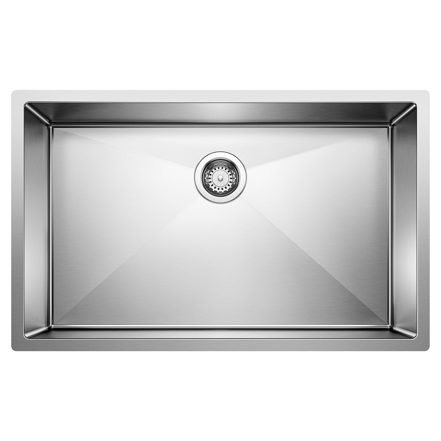 BLANCO Precision R10 32" Single Bowl Undermount Stainless Steel Kitchen Sink from above, showcasing its sleek design.