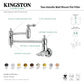 Kingston Brass KS3103AL Restoration Wall Mount Pot Filler Faucet, Antique Brass image showcasing two-handle design.