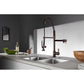 Gourmetier LS8503CTL Continental Single-Handle Deck-Mount Pre-Rinse Kitchen Faucet with Pot Filler, Brushed Brass