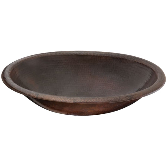 Thompson Huacana 19" Handcrafted Aged Copper Oval Bathroom Sink - 2OBC showcasing a stunning oval basin design.