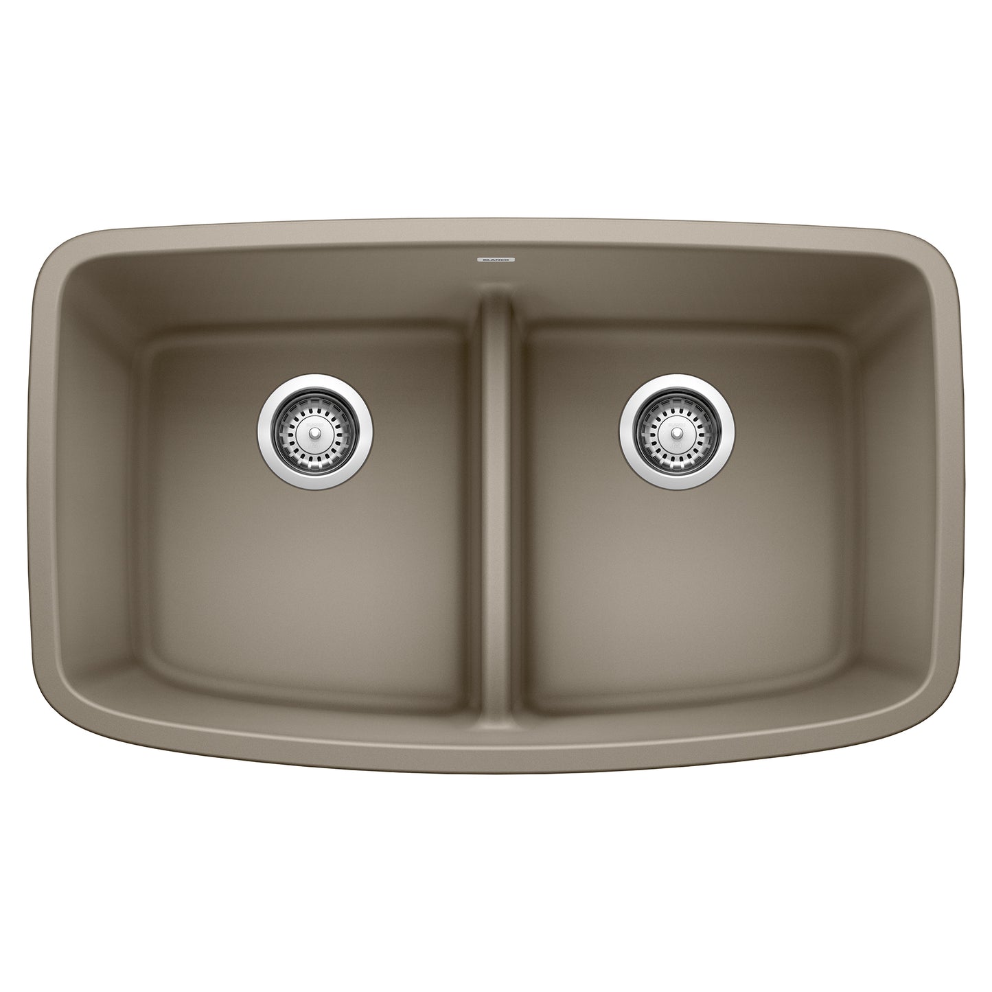 BLANCO Valea SILGRANIT 32" 50/50 Double Bowl Undermount Kitchen Sink with Low Divide