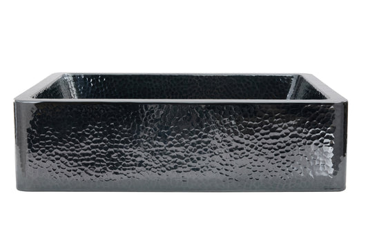 Thompson Coroneo 22" Hammered Black Nickel Rectangular Bathroom Sink - MBN