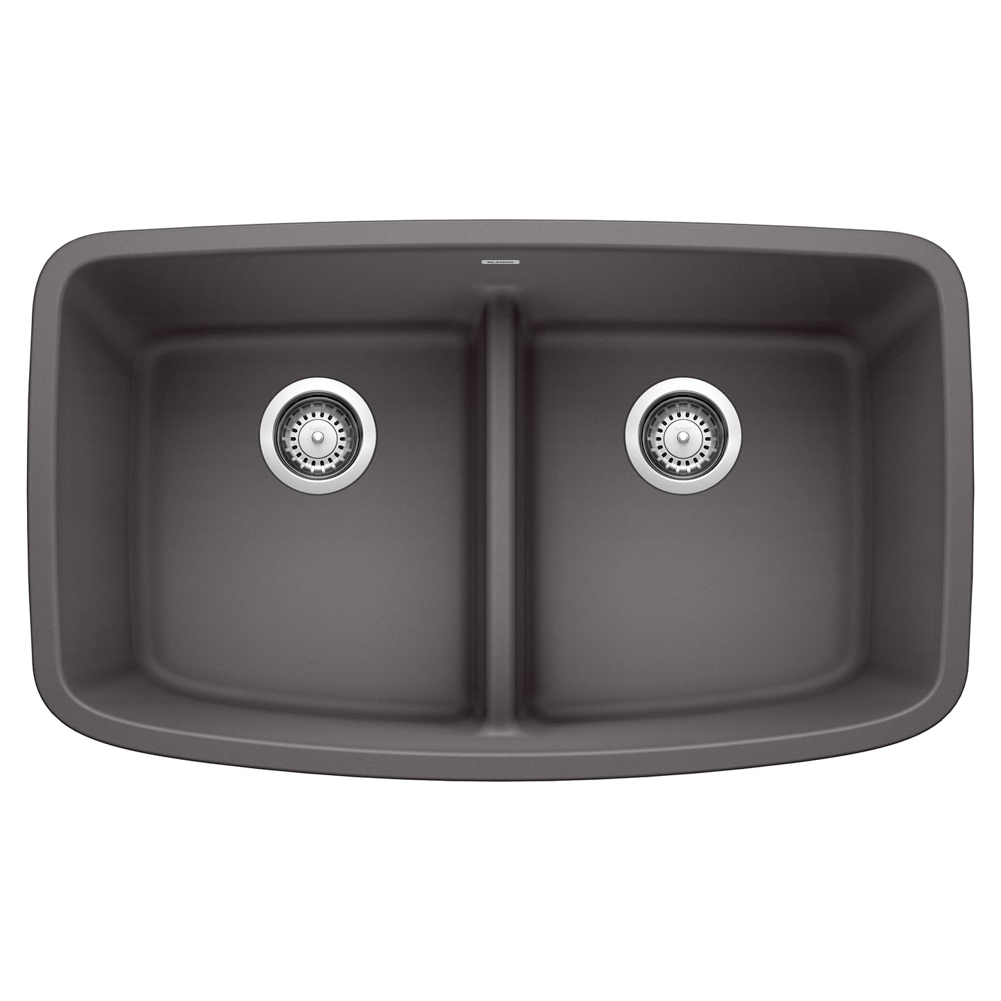 BLANCO Valea SILGRANIT 32" 50/50 Double Bowl Undermount Kitchen Sink with Low Divide