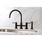 Kingston KS8278DLBS Concord Bridge Kitchen Faucet with Brass Sprayer, Brushed Nickel in modern kitchen design