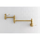 Kingston Brass KS3103PL Restoration Wall Mount Pot Filler Faucet, Antique Brass on tiled wall, traditional design