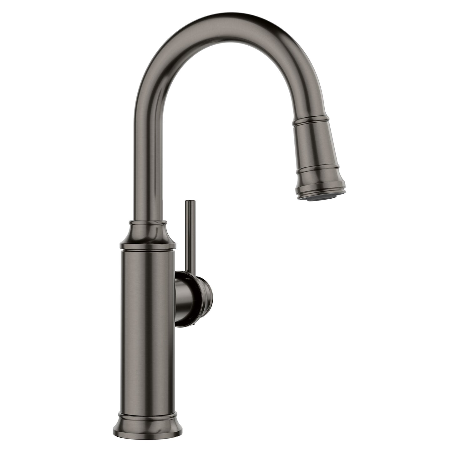 BLANCO Empressa Pull-Down Bar Faucet in sleek finish with vintage design for bar and kitchen island installations.