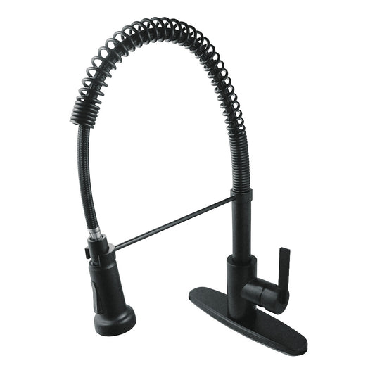 Gourmetier GSY8880CTL Continental Single-Handle Deck-Mount Pre-Rinse Kitchen Faucet, Matte Black.