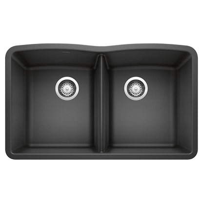 BLANCO Diamond SILGRANIT 32" 50/50 Double Bowl Undermount Kitchen Sink