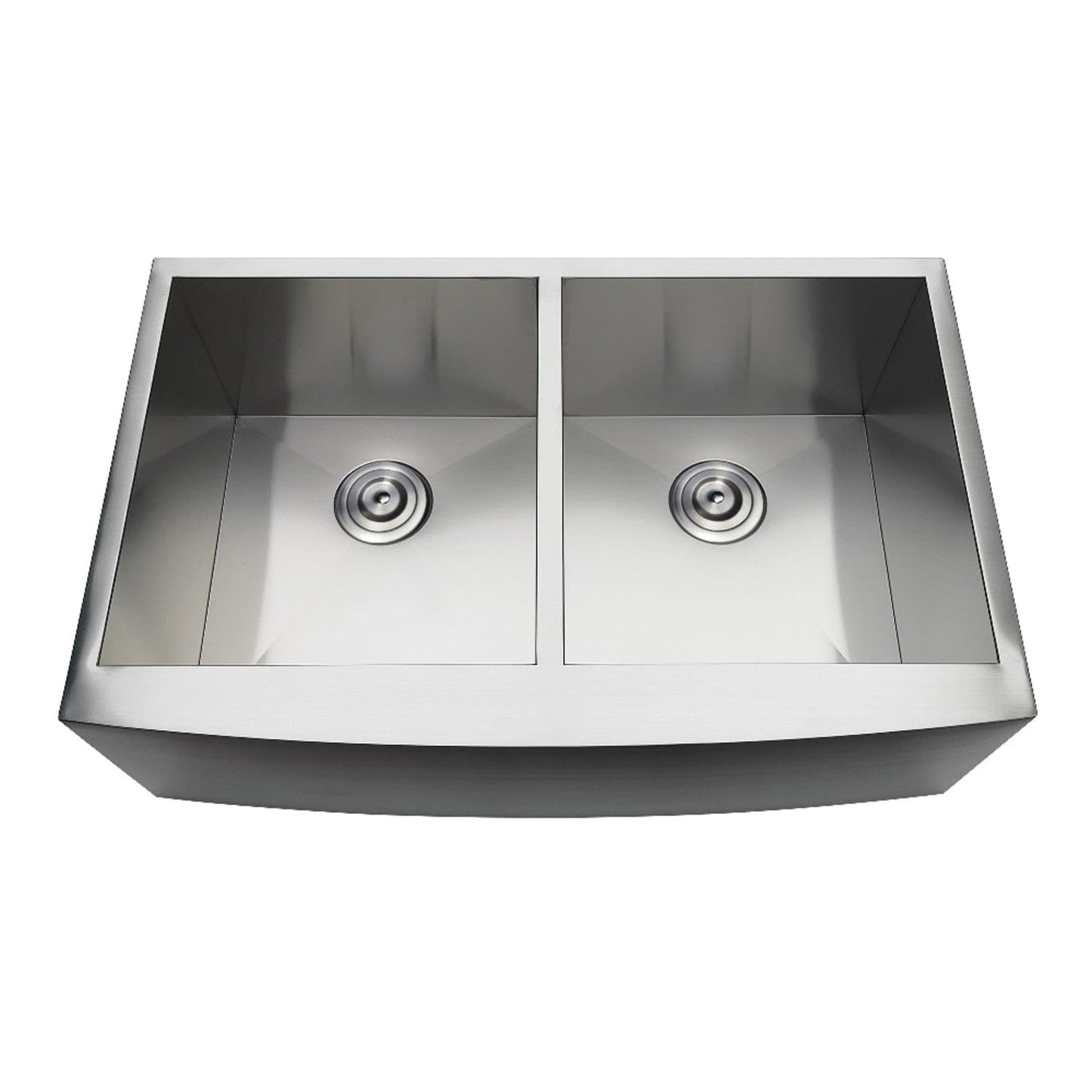 KINGSTON Brass Gourmetier 33" Stainless Steel Double Farmhouse Kitchen Sink - Brushed
