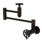 Kingston Brass KS8103RX Belknap Wall Mount Pot Filler Faucet, Antique Brass in oil rubbed bronze finish