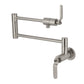 Kingston Brass KS4103KL Whitaker Wall Mount Pot Filler Faucet, Antique Brass with brushed nickel finish