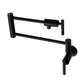 Kingston Brass KS4103CML Manhattan Wall Mount Pot Filler Faucet, Antique Brass with foldable swing arms in matte black finish