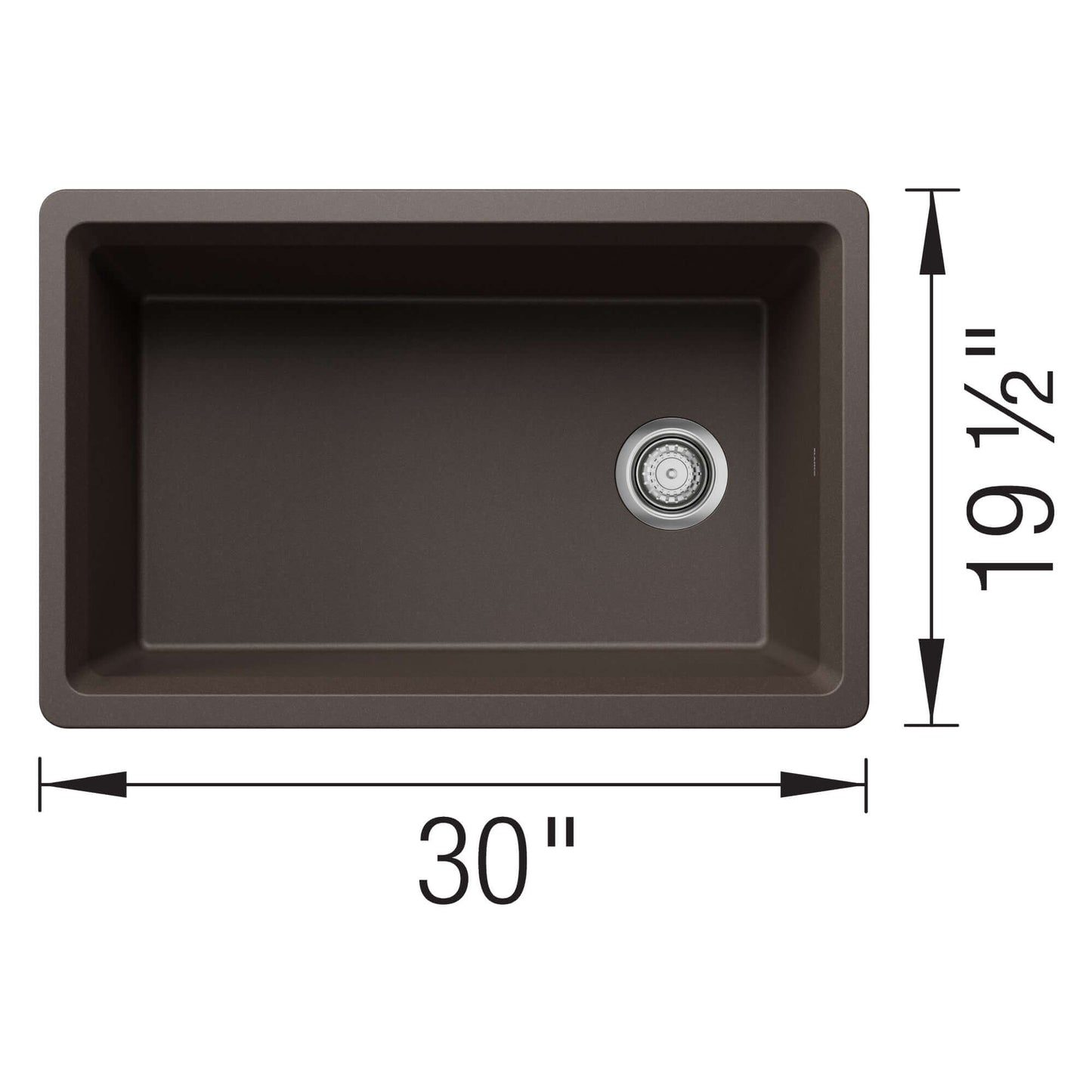 BLANCO Inteos SILGRANIT 30" Single Bowl Reversible Undermount Workstation Kitchen Sink dimensions and design.