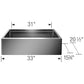 BLANCO Quatrus R15 Ergon 33" Single Bowl Apron-Front Stainless Steel Farmhouse Sink