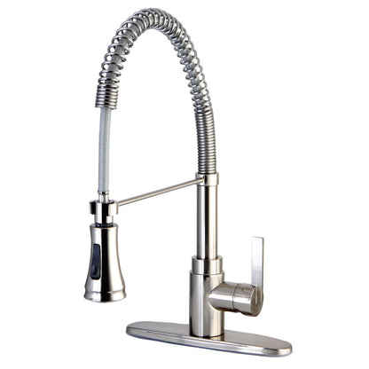 Gourmetier GSY8878CTL Continental Single-Handle Deck-Mount Pre-Rinse Kitchen Faucet, Brushed Nickel