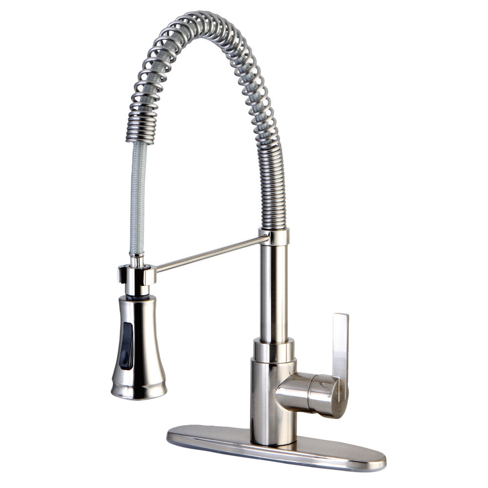 Gourmetier GSY8878CTL Continental Single-Handle Deck-Mount Pre-Rinse Kitchen Faucet, Brushed Nickel