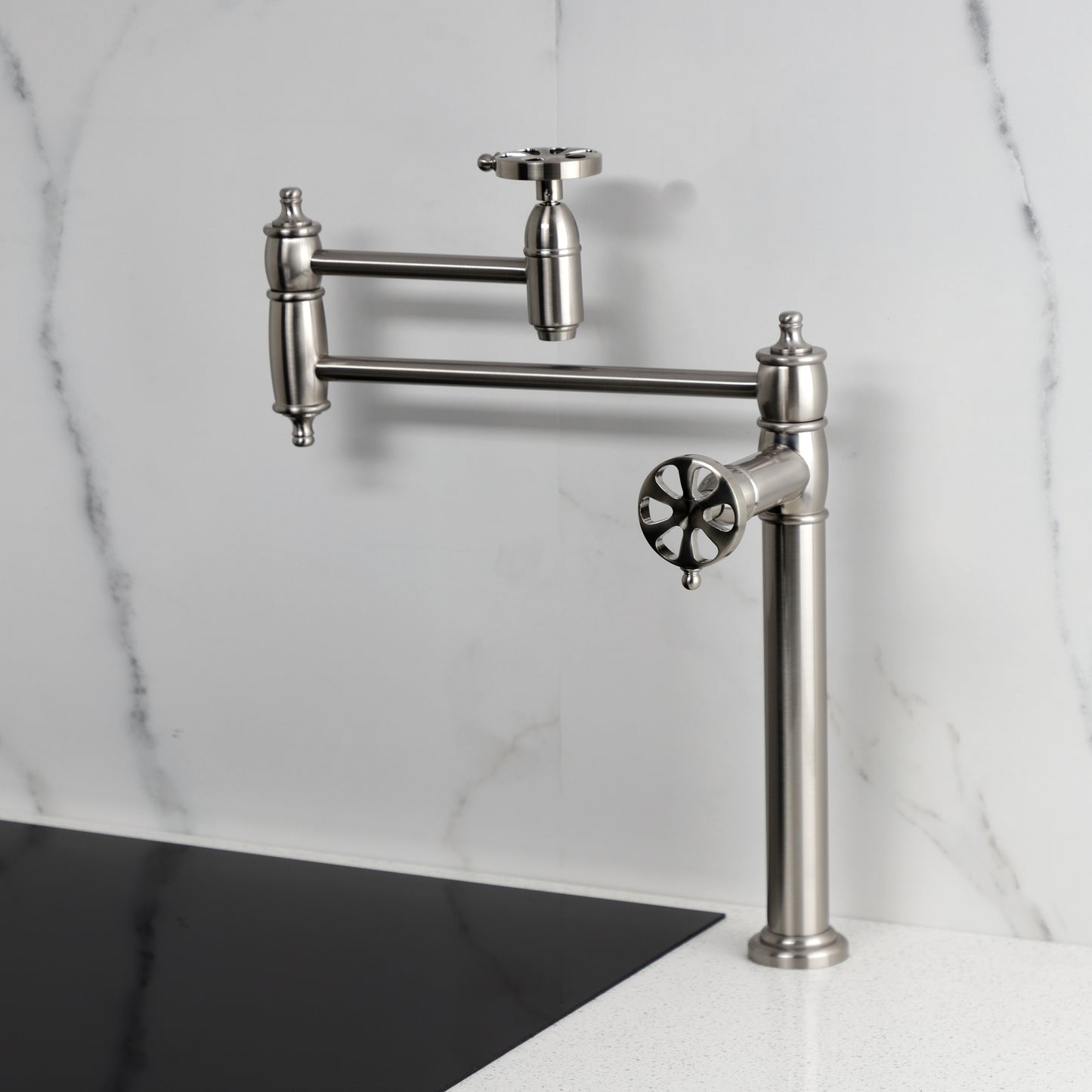 Kingston Brass KS3703RX Belknap Deck Mount Pot Filler Faucet, Antique Brass