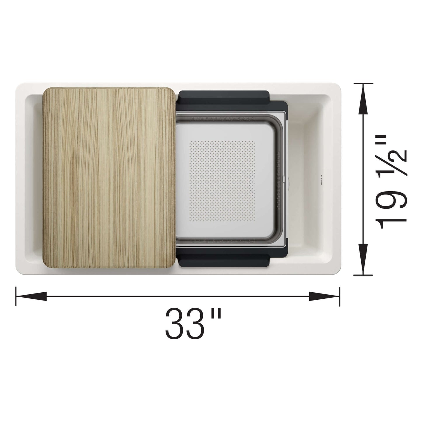 BLANCO Inteos SILGRANIT 33" Single Bowl Reversible Undermount Workstation Kitchen Sink