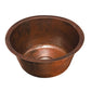 Thompson De La Cruz 17 inch round hand-hammered aged copper bar and prep sink, KPU-1708BC