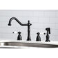 Kingston Brass KB1793PLBS Heritage Double-Handle Widespread Kitchen Faucet with Brass Sprayer, Antique Brass