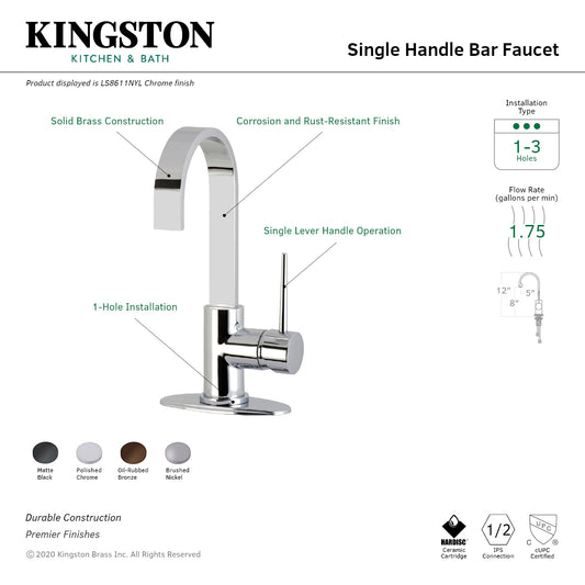 Kingston Brass LS8618NYL New York Single-Handle Bar Faucet