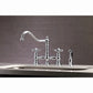Kingston KS3277AXBS Restoration Bridge Kitchen Faucet with Brass Sprayer, Brushed Brass in a modern kitchen setting