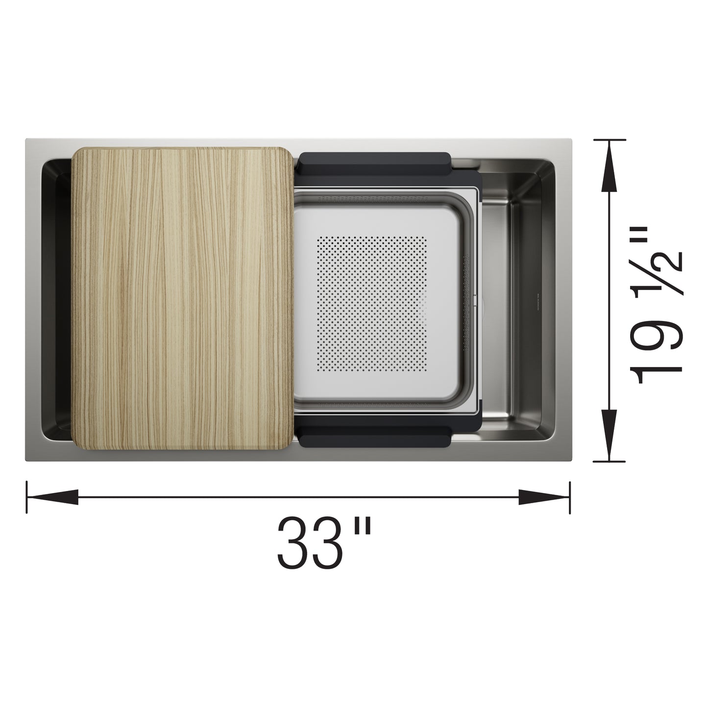 BLANCO Inteos 33" Single Bowl Reversible Undermount Stainless Steel Workstation Kitchen Sink