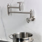 Kingston Brass KS3103RKX Webb Wall Mount Pot Filler Faucet with Knurled Handle, Antique Brass