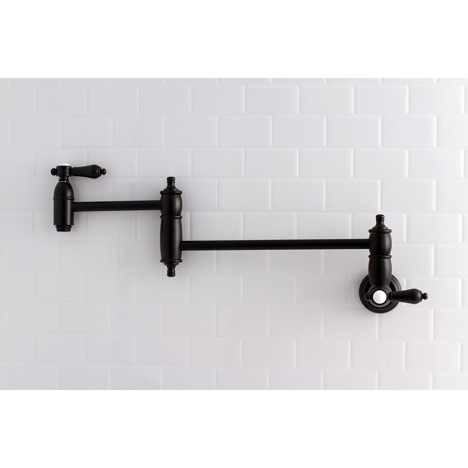Kingston Brass KS3103BAL Heirloom Wall Mount Pot Filler Faucet, Antique Brass in sleek design