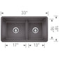 BLANCO Precis SILGRANIT 33" 60/40 Reversible Double Bowl Undermount Kitchen Sink with Low Divide